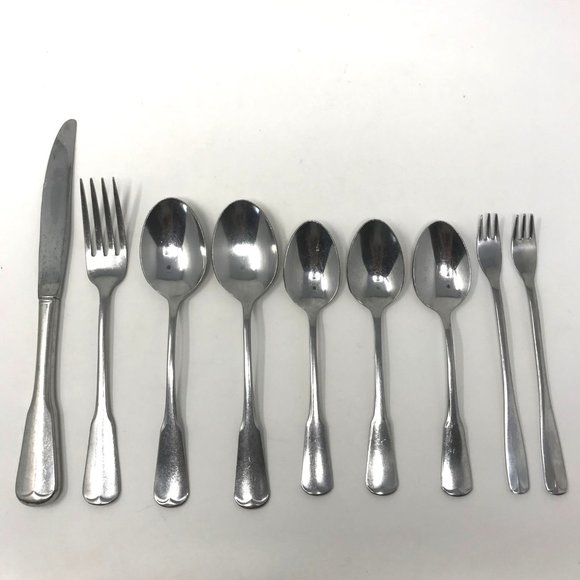 9 pc Oneida Profile Plymouth Rock Stainless Flatware MCM - Picture 1 of 4